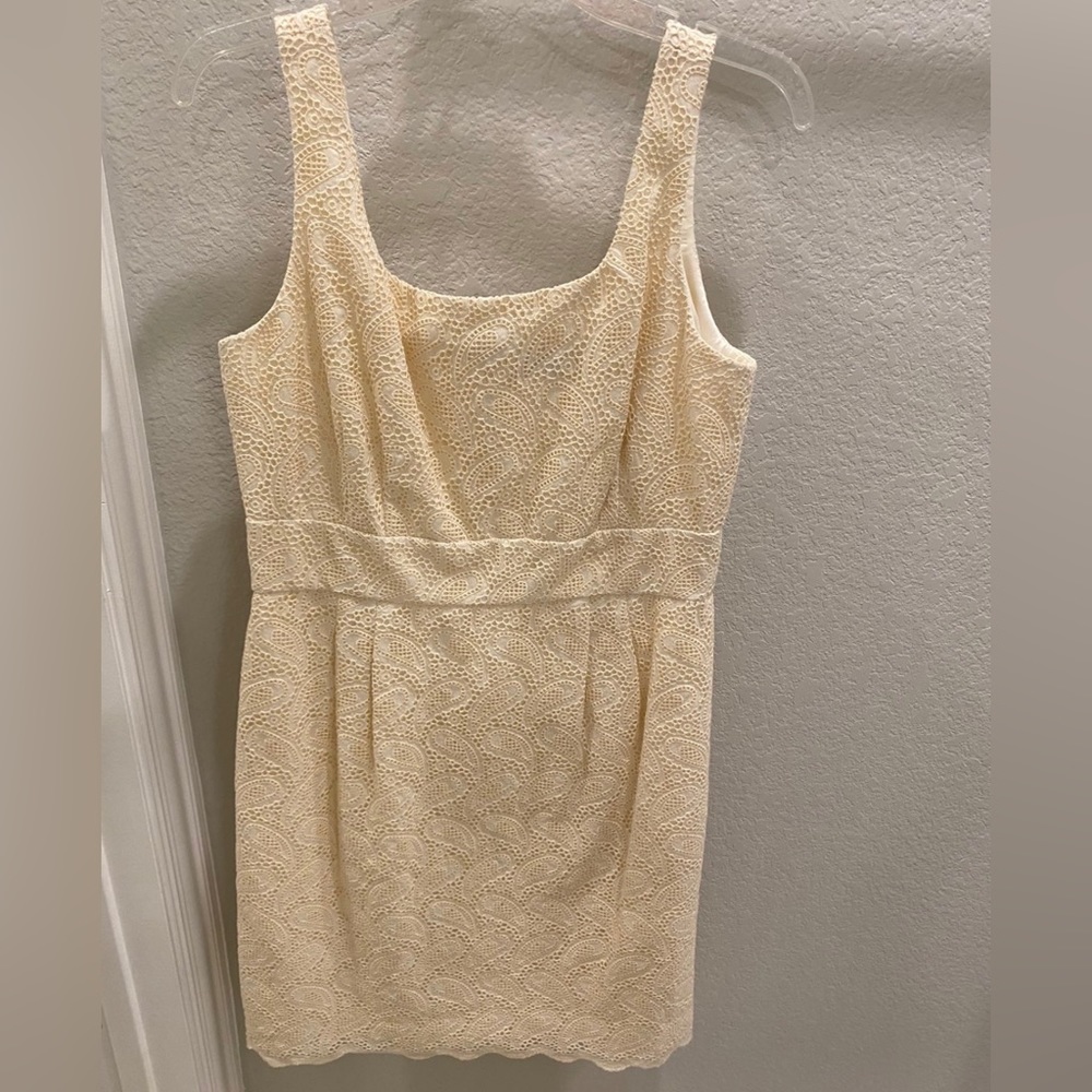 Beautiful cream beige sleeveless sheath dress